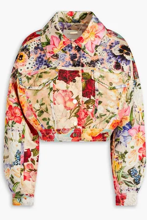 ZIMMERMANN Cropped floral-print linen and silk-blend satin jacket - - 2