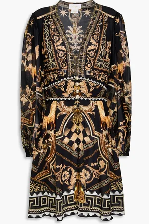 Camilla Crystal-embellished silk-chiffon and crepe de chine mini dress - - L