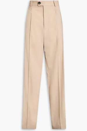 Peter Do Pleated wool-blend twill straight-leg pants - - S