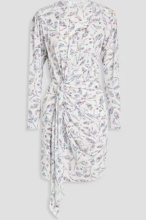 Marant Etoile Dulce draped printed crepe de chine mini dress - - FR 38