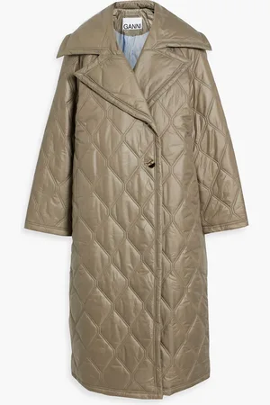 Ganni Quilted shell coat - Green - DE 42