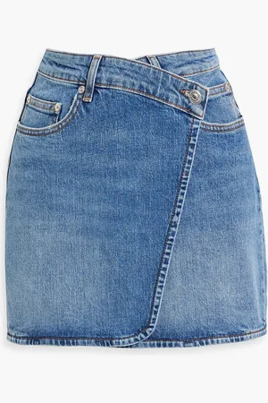 Maje Denim mini wrap skirt - Blue - FR 40