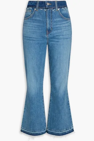 VERONICA BEARD Carson frayed high-rise flared jeans - Blue - 26
