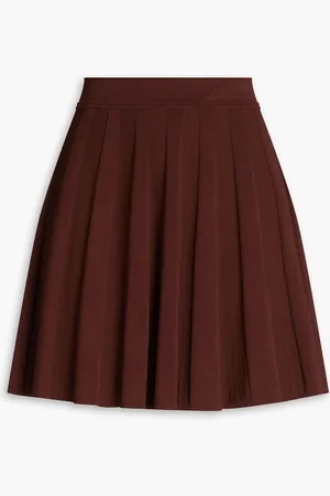 Sandro Pleated ribbed-knit mini skirt - - FR 40