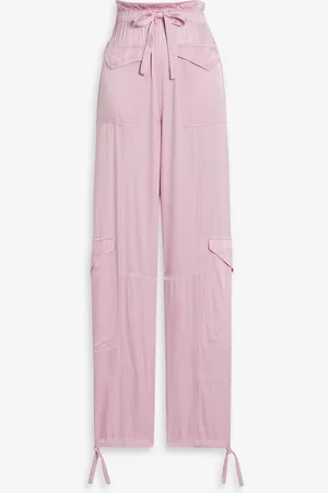 Ganni Cupro and ECOVERO™-blend satin cargo pants - Pink - DE 32