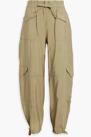 Ganni Slub woven cargo pants - Green - DE 46