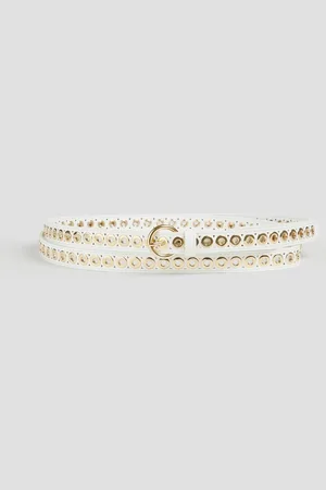 Sandro Eyelet-embellished leather belt - White - 2