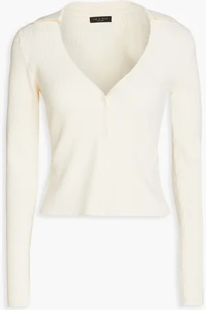 RAG&BONE Asher cropped ribbed-knit cardigan - White - XS