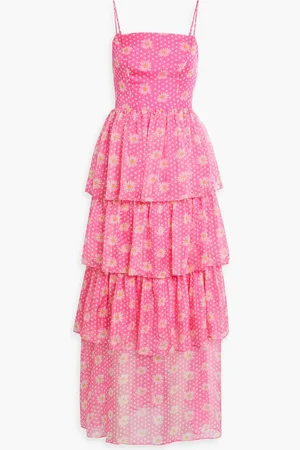 Harley Viera-Newton Rebekah tiered printed silk-chiffon maxi dress - - US 10