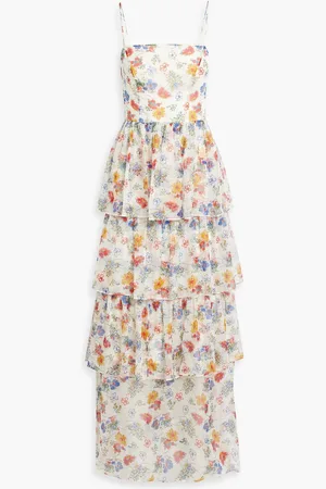 Harley Viera-Newton Rebekah tiered floral-print silk-chiffon maxi dress - White - US 6