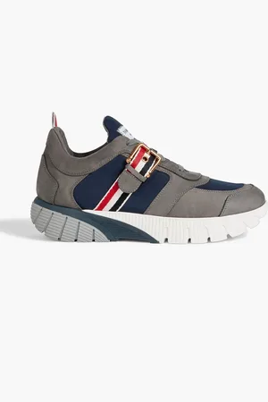 Thom Browne Suede and shell sneakers - Blue - US 9.5