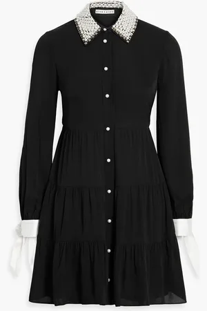 ALICE+OLIVIA Alice Olivia - Meeko embellished twill mini shirt dress - - US 0