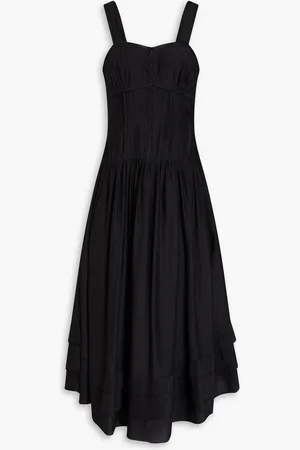 ULLA JOHNSON Faye cotton and silk-blend voile midi dress - - US 10