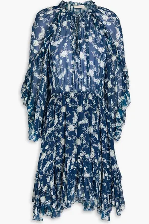ULLA JOHNSON Alissa ruffled floral-print silk-georgette mini dress - - US 8