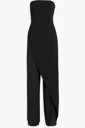 ALICE+OLIVIA Alice Olivia - Alondra strapless asymmetric crepe and charmeuse jumpsuit - - US 0