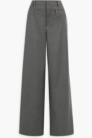 ALICE+OLIVIA Alice Olivia - Aspen twill wide-leg pants - Gray - US 12
