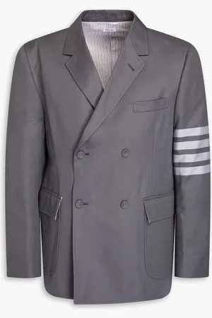 Thom Browne Double-breasted striped cotton-twill blazer - - 1