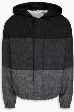 Thom Browne Striped wool hooded jacket - Gray - 1