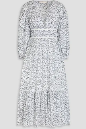 ULLA JOHNSON Malena floral-print cotton-crepon midi dress - - US 12