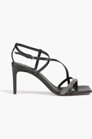 Brunello Cucinelli Bead-embellished leather sandals - - EU 40