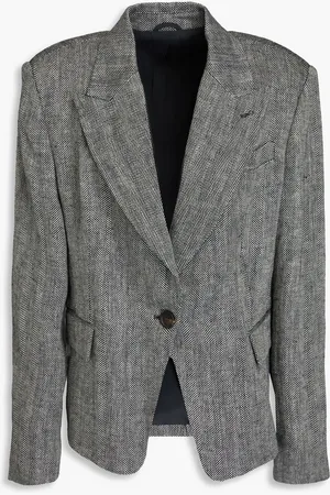 Brunello Cucinelli Herringbone linen blazer - Gray - IT 48