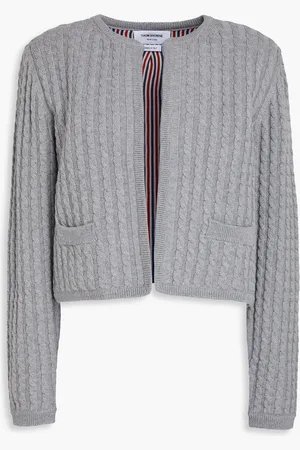 Thom Browne Cable-knit wool cardigan - Gray - IT 40