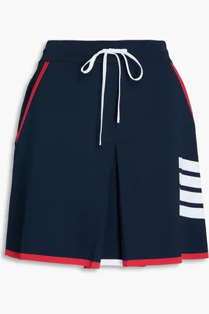 Thom Browne Striped intarsia-knit mini skirt - Blue - IT 36