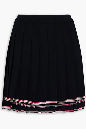 Thom Browne Pleated wool-blend mini skirt - Blue - IT 40