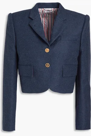 Thom Browne Cropped wool-flannel blazer - Blue - IT 36