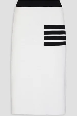 Thom Browne Striped intarsia wool-blend skirt - - IT 36