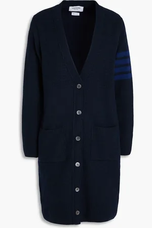Thom Browne Striped wool and cashmere-blend cardigan - Blue - IT 36