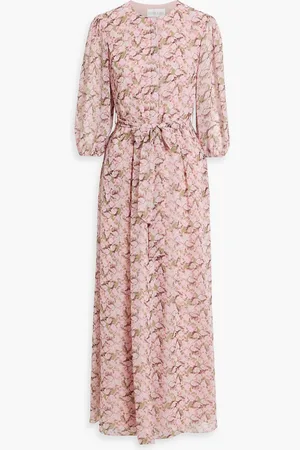 MIKAEL AGHAL Floral-print chiffon maxi dress - Pink - US 4