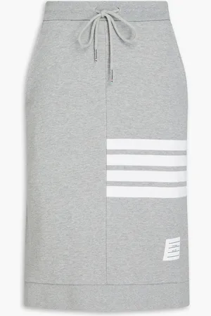 Thom Browne Striped French cotton-terry skirt - - IT 36
