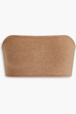 Lisa Yang Selah strapless cropped cashmere top - Brown - 0