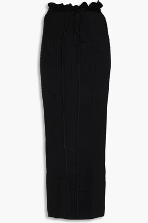 Totême Ribbed wool and silk-blend maxi skirt - - M