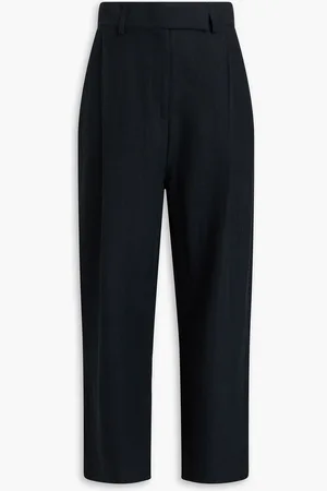 Totême Cropped woven tapered pants - Gray - FR 36
