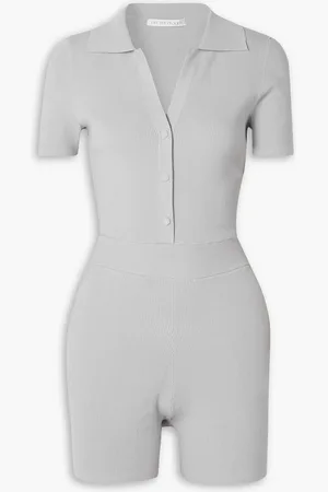LIVE THE PROCESS Astrid ribbed stretch-knit playsuit - Gray - S
