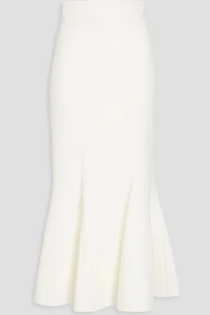 Safiyaa Sol pleated stretch-crepe maxi skirt - White - FR 44