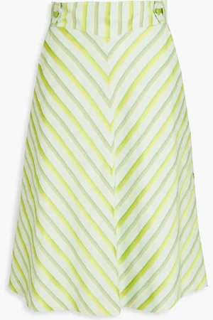 Etro Striped cotton-blend jacquard skirt - Green - IT 42