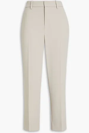 Vince Cropped crepe slim-leg pants - Neutral - US 6