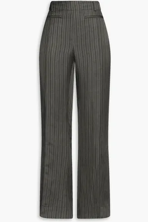 Acne Studios Striped linen-blend wide-leg pants - Pink - DE 40