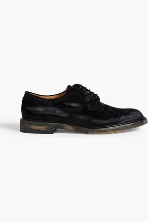 Maison Margiela Distressed velvet derby shoes - - EU 41