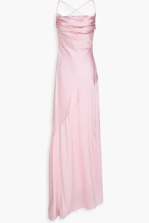Retrofete Emery crystal-embellished stretch-silk satin gown - Pink - M