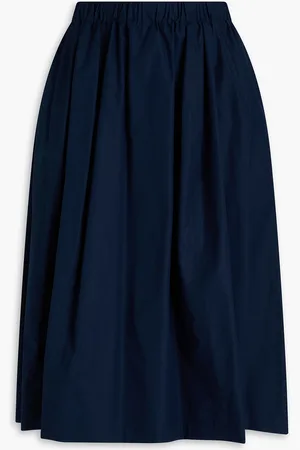 Marni Gathered cotton-poplin midi skirt - Blue - IT 38