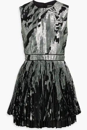 Simkhai Selkie pleated metallic fil coupé mini dress - - US 6