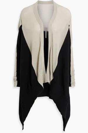 Rick Owens Draped two-tone cotton cardigan - - L