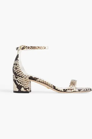 Stuart Weitzman Simple Curve snake-effect leather sandals - - EU 37