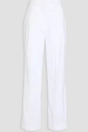 NAADAM Pleated cotton-blend straight-leg pants - - XS