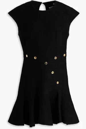Sandro Fluted button-embellished tweed mini dress - - FR 42