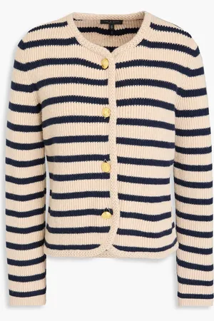 RAG&BONE Nancy striped ribbed merino wool-blend cardigan - Neutral - S
